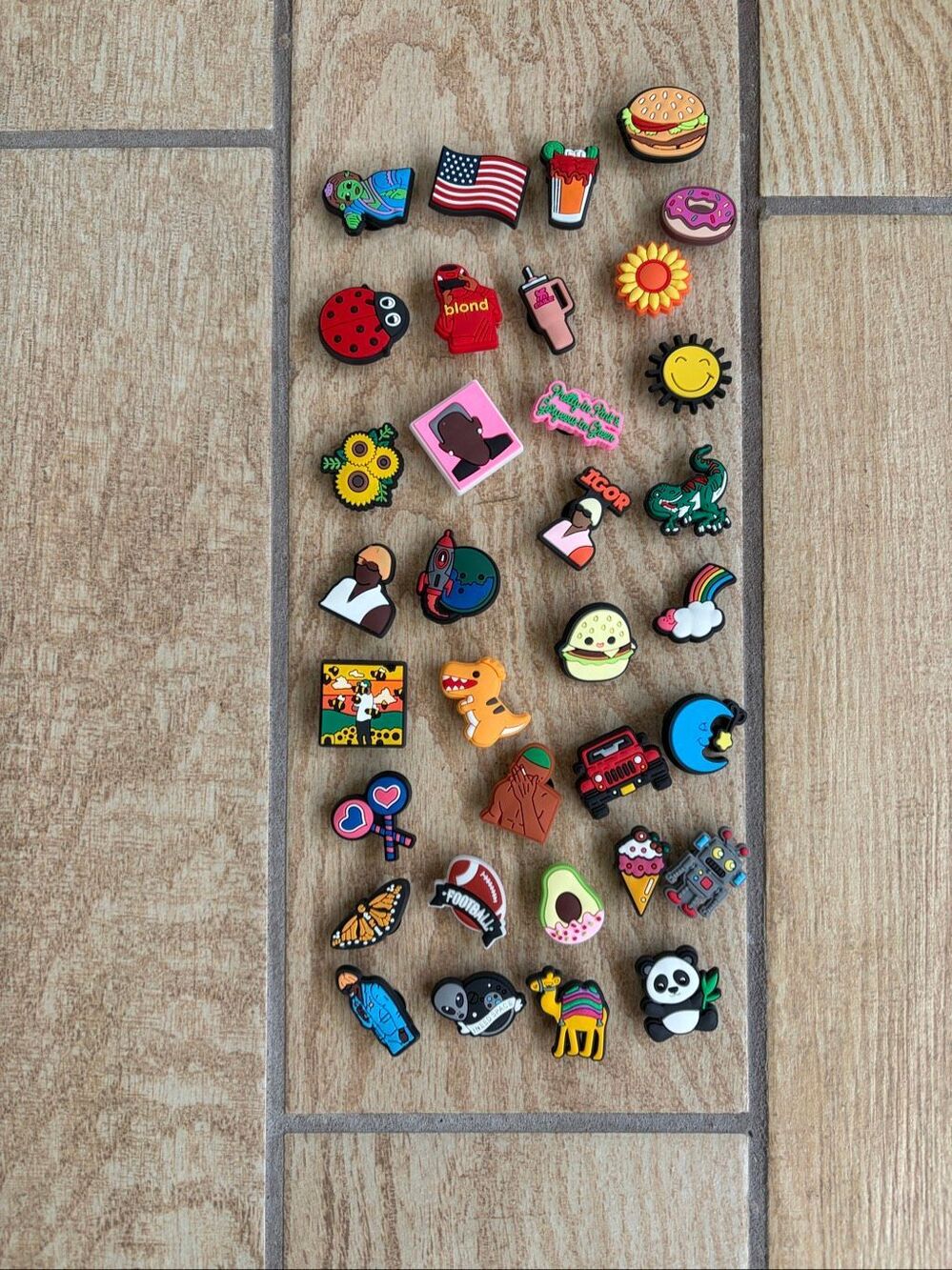 Lot of 34 Assorted Shoe Charms Crocs Compatible Stanley Food Animals